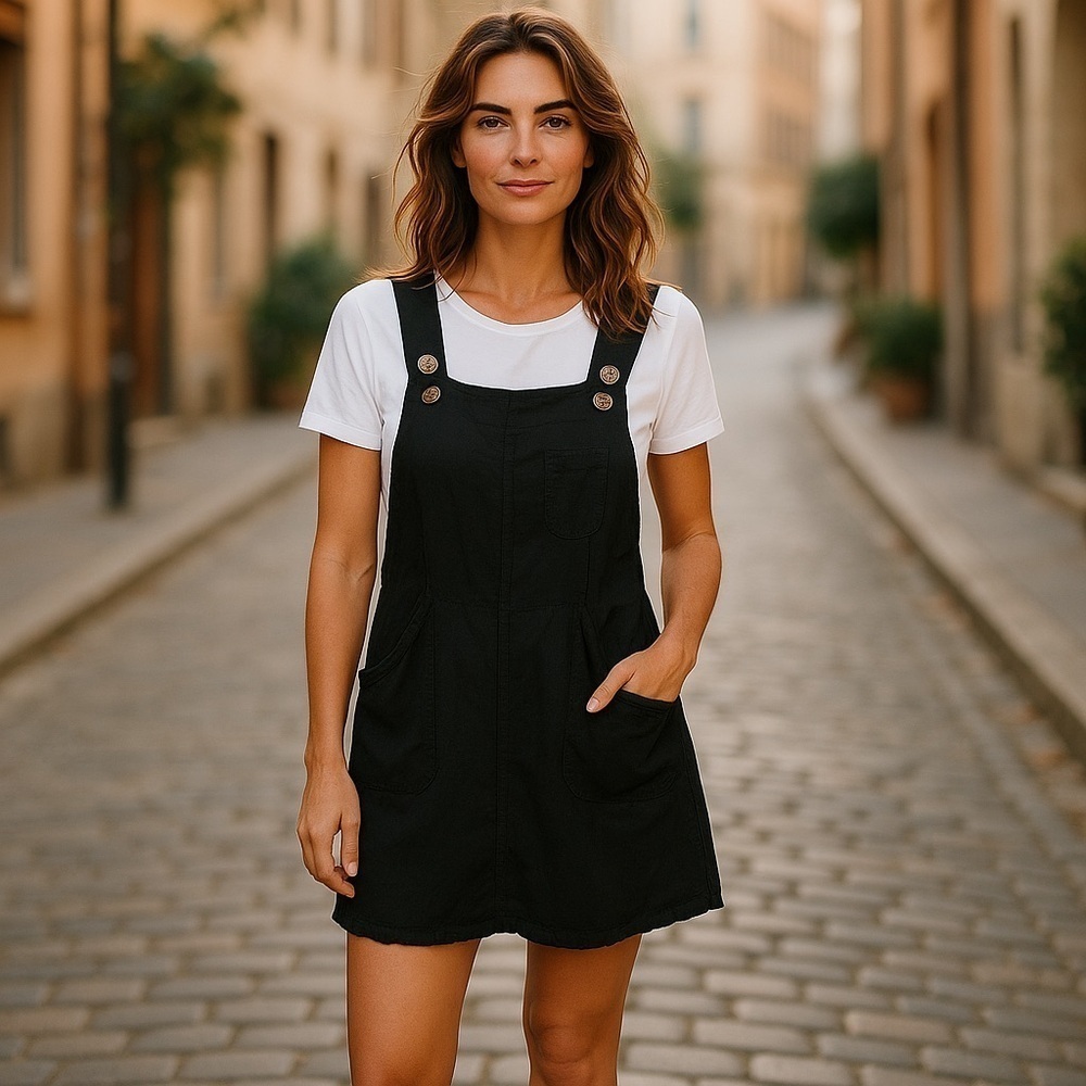 UMGEE 100% Cotton Relaxed Fit Adjustable Straps Overalls Dress W/Pockets
New